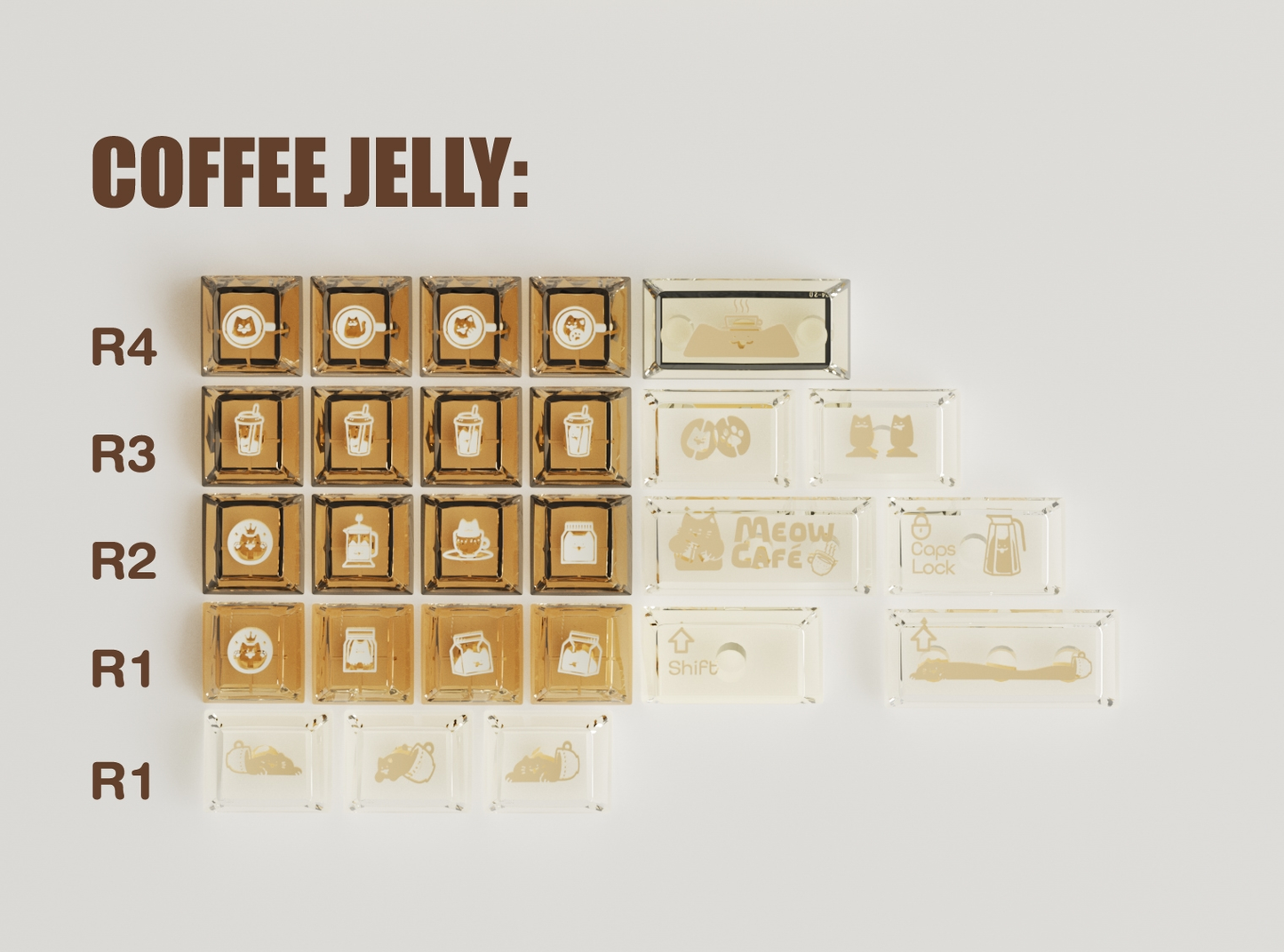 Keybyelab Meow Cafe keycap set
