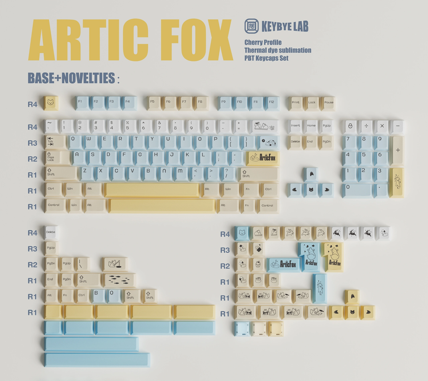 Keybyelab Arctic Fox keycap set