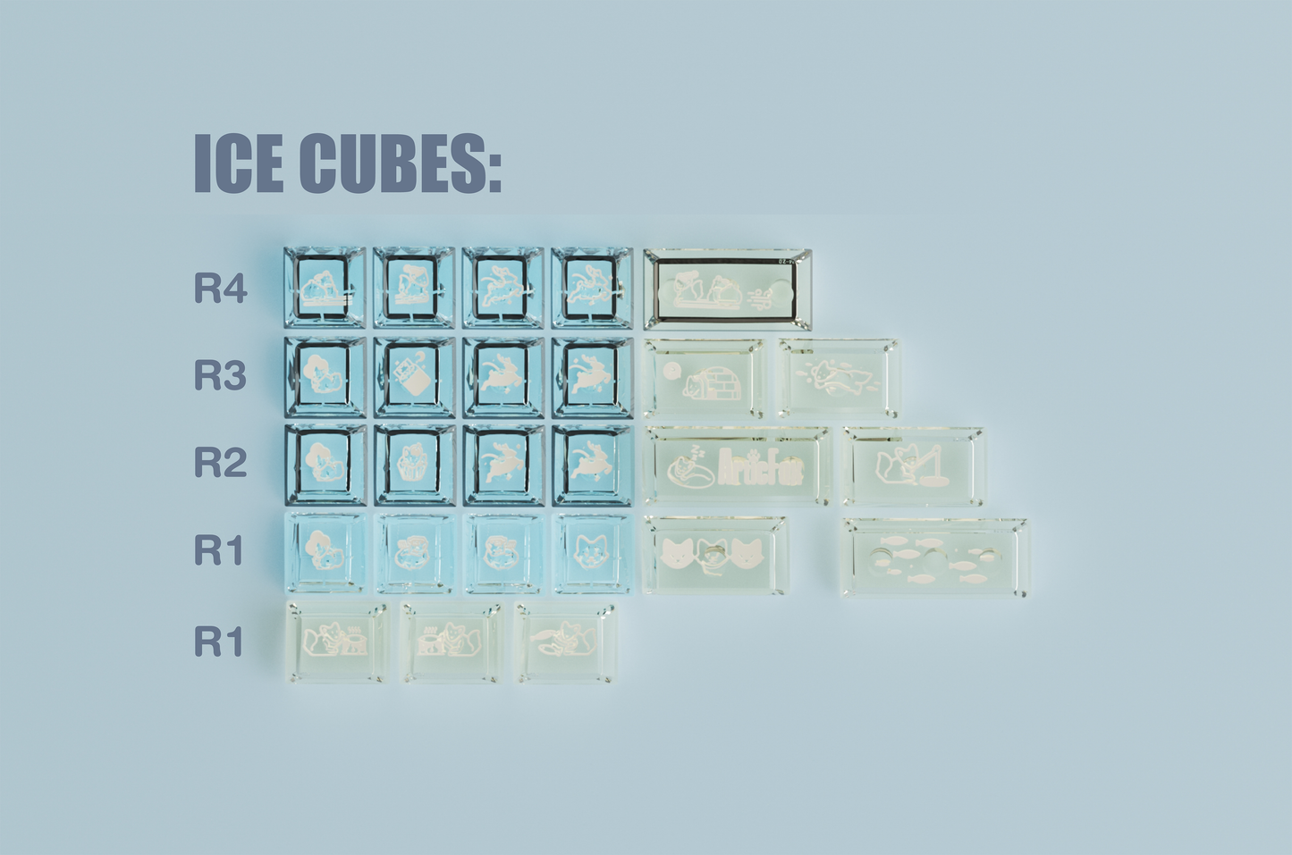 Keybyelab Arctic Fox keycap set